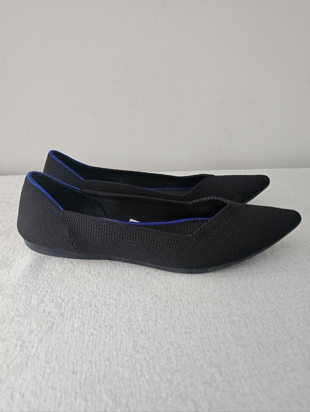 Rothy’s Womens The Point Ballet Flats Shoes Sz 8 Black Slip On Comfort Work